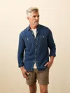 Faherty Tried & True Chambray Workshirt In Blue