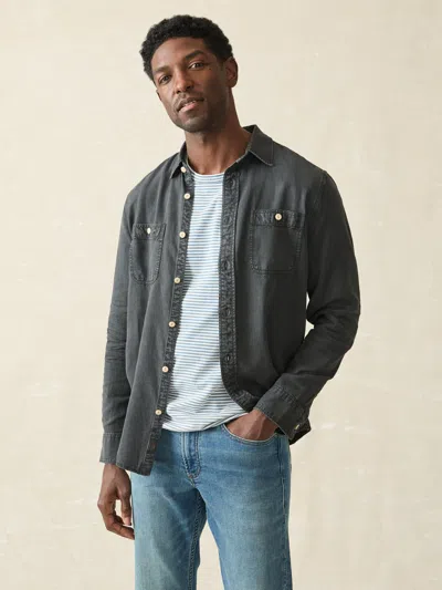 Faherty Tried & True Chambray Workshirt In Durango Black