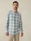 Faherty Tried & True Chambray Workshirt In Emerald Coast Plaid