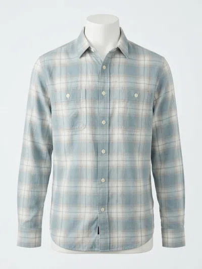 Faherty Tried And True Chambray Workshirt In Emerald Coast Plaid In Blue