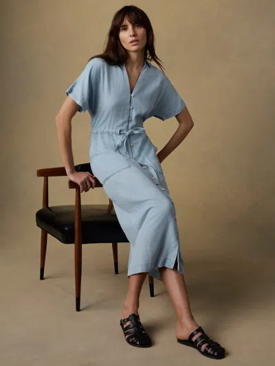 Faherty Tried & True Oakley Midi Dress In Blue
