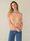 Faherty Tropical Crew Sweater In Red Rock Tie Dye
