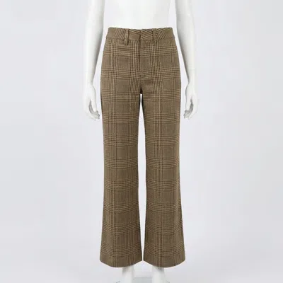 Faherty Twill Tide Slim Straight Pants In Wildwood Plaid In Brown