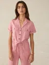 Faherty Utility Twill Raven Jumpsuit In Baroque Rose