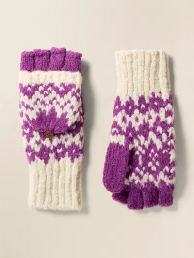 Faherty Valley Fairisle Mitten In Purple Fairisle