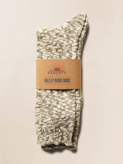 Faherty Valley Ridge Slub Sock In Green