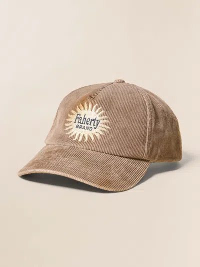 Faherty Vintage Cord Baseball Hat In Brown
