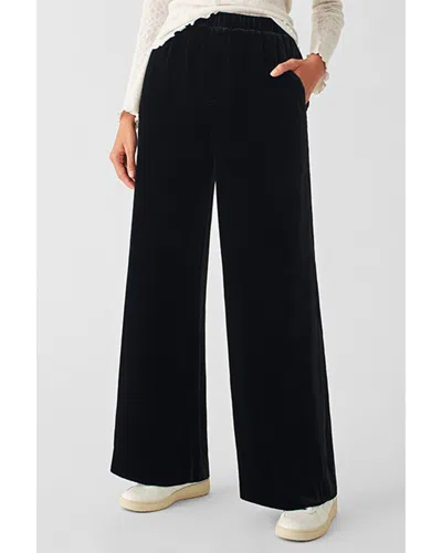 Faherty Vintage Silk-blend Velvet Genevieve Pant In Black