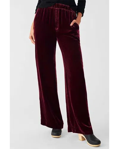 Faherty Vintage Silk-blend Velvet Genevieve Pant In Red