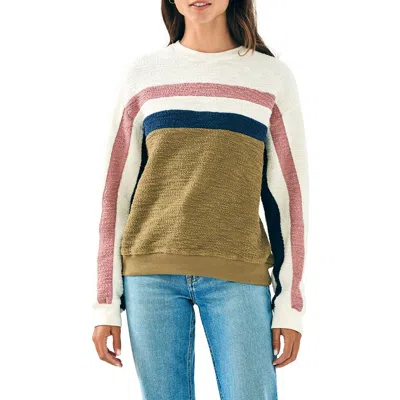 Faherty Vista Stripe Cotton Pullover In Multi