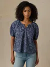Faherty Voile Lettie Top In Blue