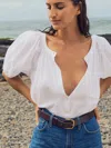Faherty Voile Lettie Top In White