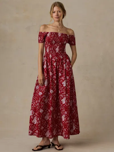 Faherty Voile Sundance Dress In Burgundy