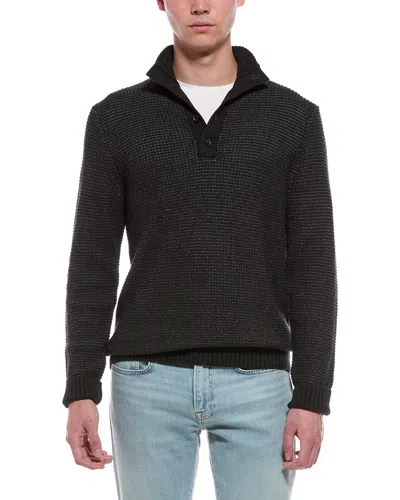 Faherty Waffle Knit Cashmere-blend Mock Neck Sweater In Grey