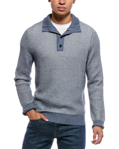 Faherty Waffle Knit Cashmere-blend Mock Neck Sweater In Gray