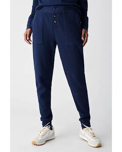 Faherty Waffle Yule Jogger Pant In Blue