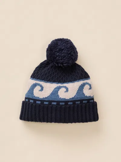 Faherty Wave Swell Beanie In Navy Multi