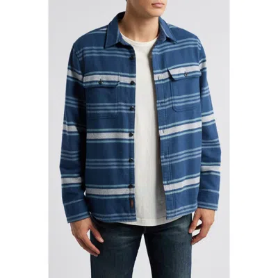 Faherty Wavebreaker Cotton Flannel Shirt Jacket In Winter Summit Stripe