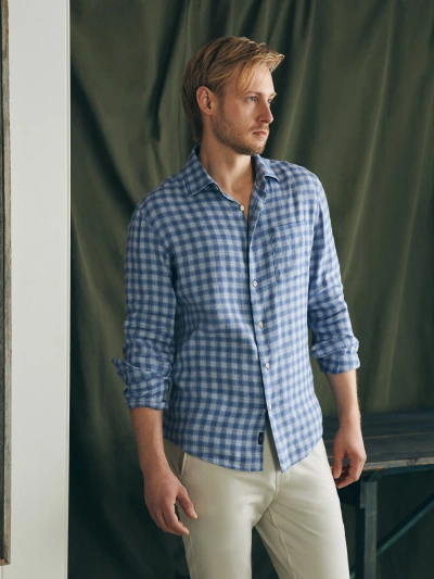 Faherty Weekend Blend Shirt In Rockville Blue Plaid