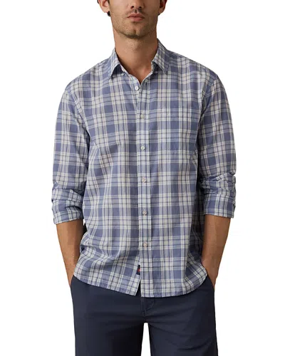 Faherty Weightless Cotton Plaid Shirt In Blue