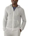 Faherty Whitewater Full Zip Hoodie Grey Shell Loop In Gray