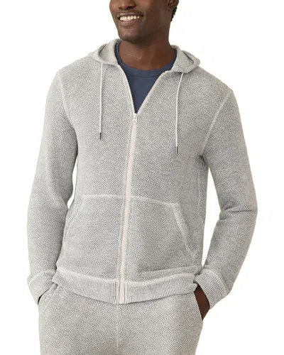 Faherty Whitewater Full Zip Hoodie In Gray
