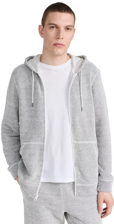 Faherty Whitewater Full Zip Hoodie Grey Shell Loop