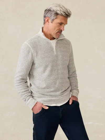 Faherty Whitewater Quarter Zip In Grey Shell Loop