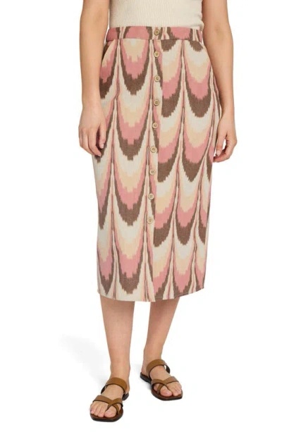Faherty Whitley Print Front Button Skirt In Desert Ikat
