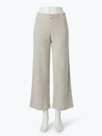 Faherty Women's Apres Waffle Pant In Light Heather Grey In Gray