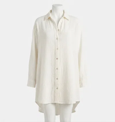 Faherty Women's Dune Cotton Gauze Haze Shirtdress In White