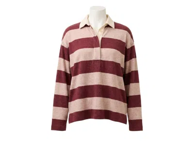 FAHERTY WOMEN'S LEGEND POPOVER SWEATER IN DEEP RED RUGBY