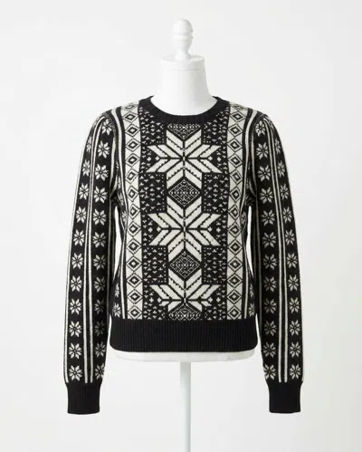 Faherty Women's Sun Valley Crewneck Top In Midnight Snowfall In Black