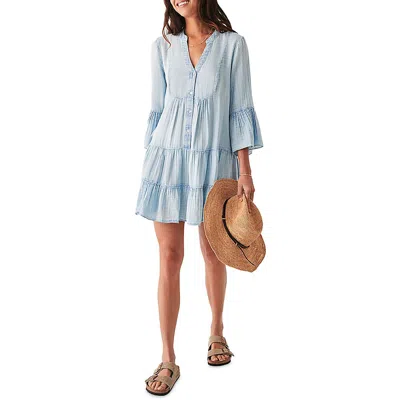 Faherty Dream Cotton Gauze Kasey In Light Indigo Wash