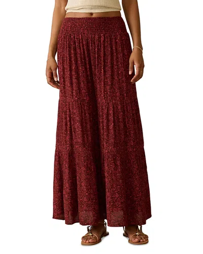 Faherty Woodstock Maxi Skirt In Red