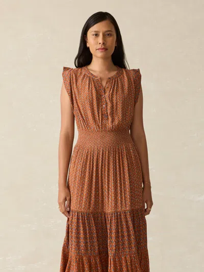 Faherty Woodstock Midi Dress In Chestnut Blossom