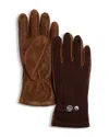 Faherty Wool & Leather Gloves In Brown