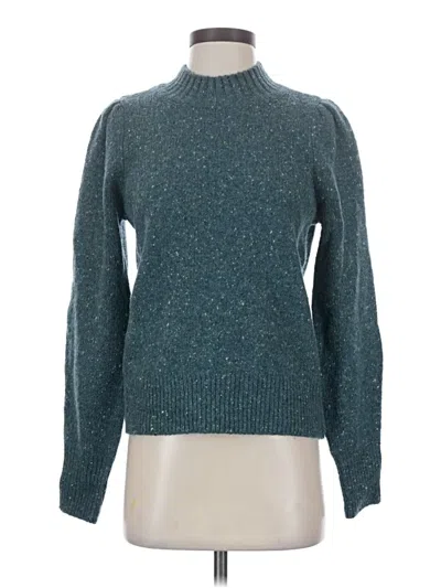 Pre-owned Faherty Wool Pullover Sweater In Teal