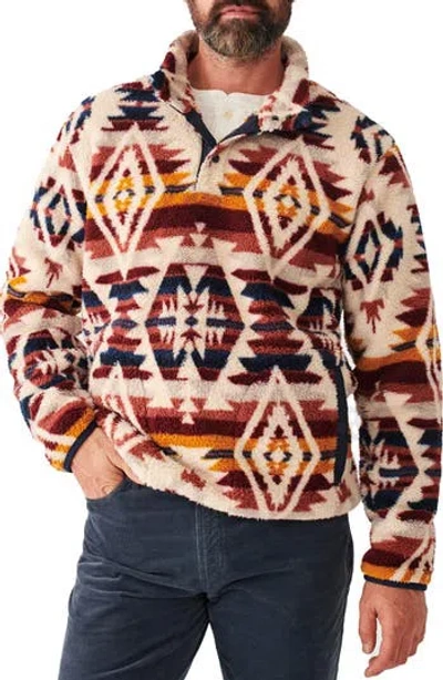 Faherty X Lehi Thundervoice Eagle High Pile Fleece Popover Jacket In Snowy Ridge