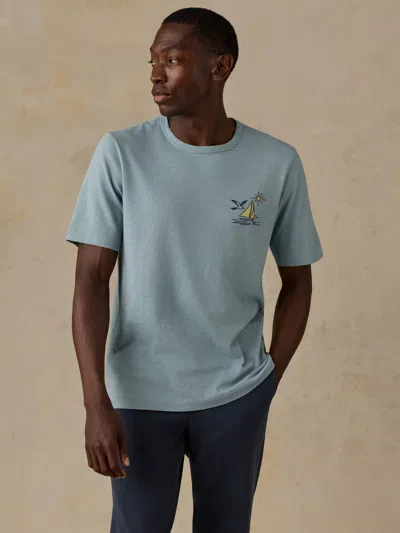 Faherty X Parks Project Channel Islands Short-sleeve Sunwashed Regenerative T-shirt In Blue