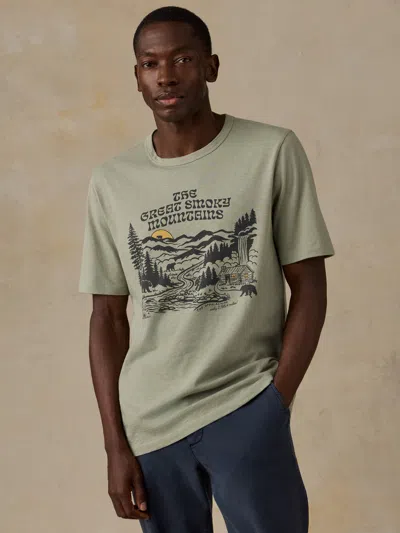 Faherty X Parks Project Great Smoky Mountains Short-sleeve Sunwashed Regenerative T-shirt In Green