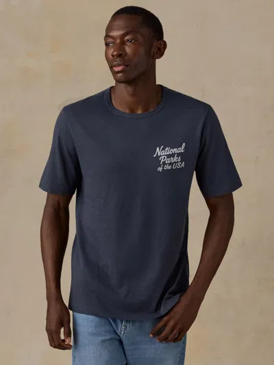 Faherty X Parks Project National Parks Short-sleeve Sunwashed Regenerative T-shirt In Dune Navy