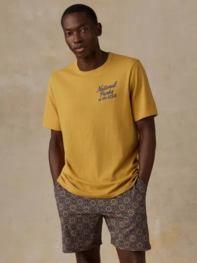 Faherty X Parks Project National Parks Short-sleeve Sunwashed Regenerative T-shirt In Yellow