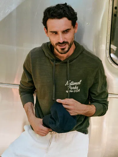 Faherty X Parks Project National Parks Sunwashed Organic Hoodie In Forest Grove