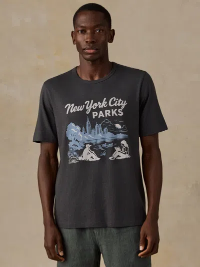 Faherty X Parks Project Nyc Parks Short-sleeve Sunwashed Regenerative T-shirt In Gray