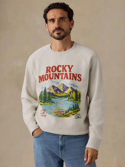 Faherty X Parks Project Rocky Mountains High Standard Fleece Crewneck In White