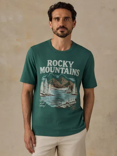Faherty X Parks Project Rocky Mountains Short-sleeve Sunwashed Regenerative T-shirt In Green
