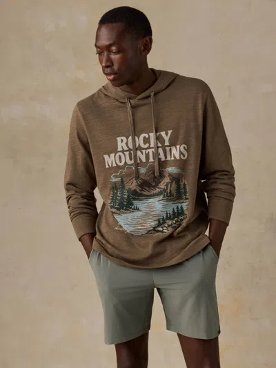 Faherty X Parks Project Rocky Mountains Sunwashed Organic Hoodie In Brown