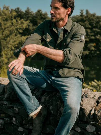 Faherty X Parks Project Tropic Surplus Shirt In Green