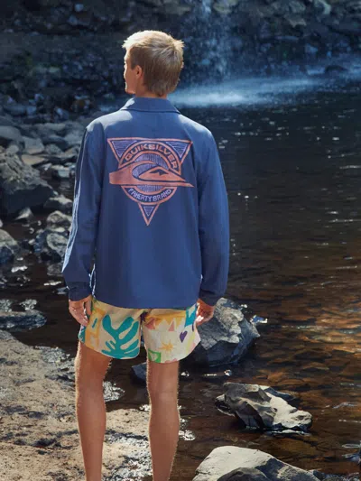 Faherty X Quiksilver Coaches Jacket In Blue